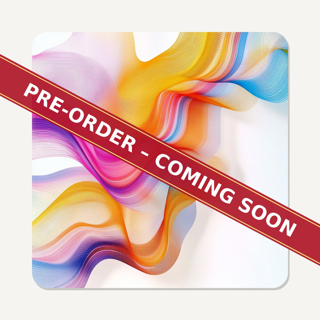 Rainbow Silk Ribbons square glass coaster set of 6, pre-order coming soon