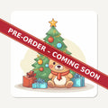 Teddy Under the Tree square glass coaster set of 6, pre-order coming soon