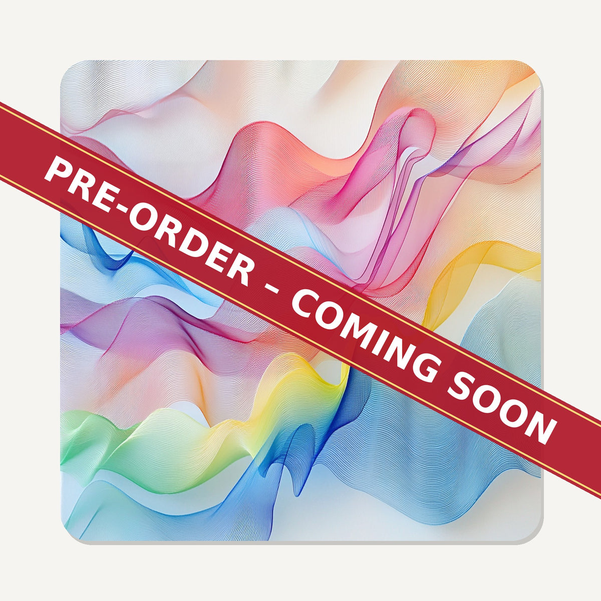 Pastel Aurora Waves square glass coaster set of 6, pre-order coming soon