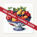 Delft Fruit Bowl square glass coaster set of 6, pre-order coming soon