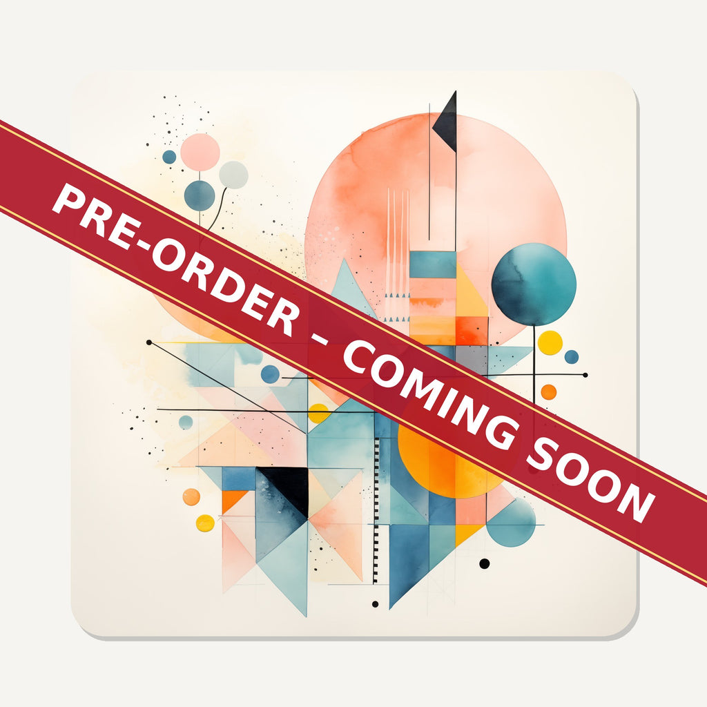 Pastel Geometric Sun square glass coaster set of 6, pre-order coming soon