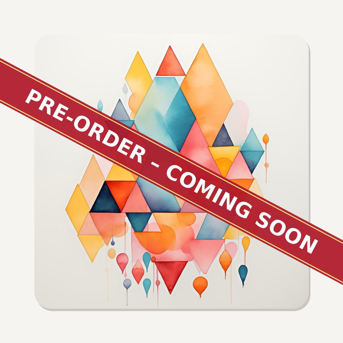Pastel Diamond Hearts square glass coaster set of 6, pre-order coming soon