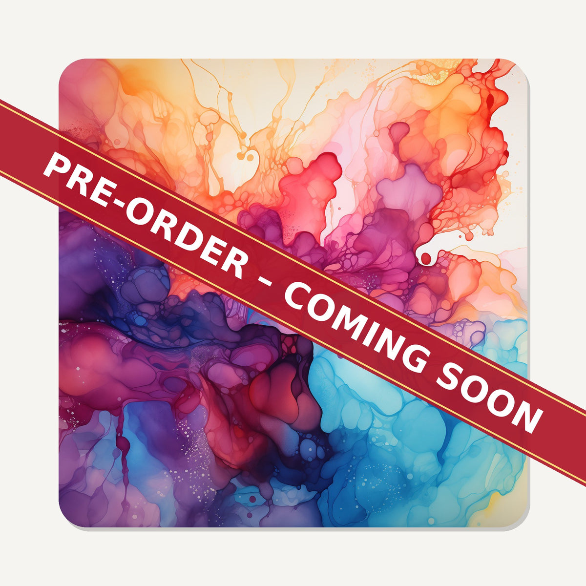 Violet Alcohol Ink square glass coaster set of 6, pre-order coming soon