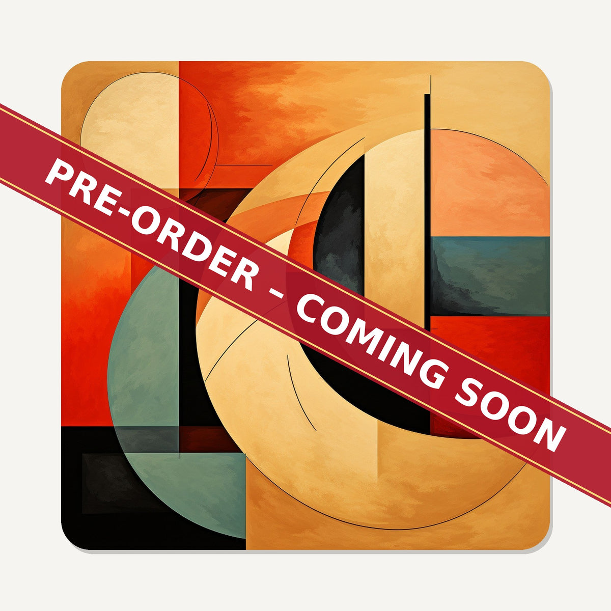Abstract Cubist No.1 square glass coaster set of 6, pre-order coming soon