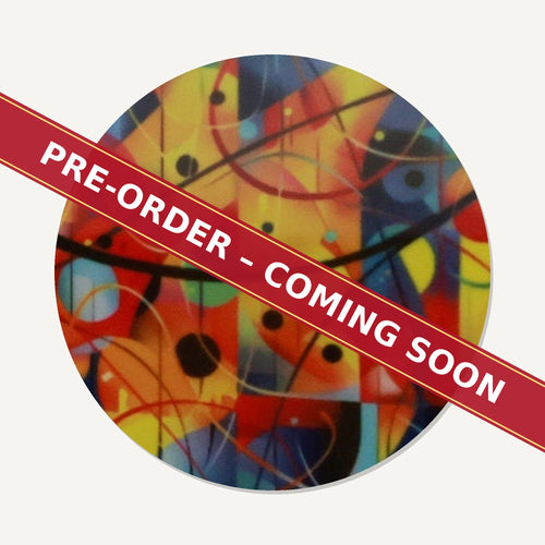 Abstract Geometric Modernist round ceramic coaster set of 6, pre-order coming soon