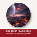 Lunar Landscape & Planet round ceramic coaster set of 6 – pre-order / backorder, dispatching mid to late November 2026