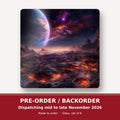 Lunar Landscape & Planet square glass coaster set of 6 – pre-order / backorder, dispatching mid to late November 2026