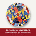 Abstract Lines & Shapes round ceramic coaster set of 6 – pre-order / backorder, dispatching mid to late November 2026