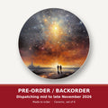 Impressionist Shooting Star Sky round ceramic coaster set of 6 – pre-order / backorder, dispatching mid to late November 2026