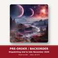 Lunar Landscape & Twin Planets square glass coaster set of 6 – pre-order / backorder, dispatching mid to late November 2026