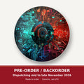 Circuit Board Abstract round ceramic coaster set of 6 – pre-order / backorder, dispatching mid to late November 2026