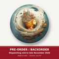 Dreamy Swirl Castle round ceramic coaster set of 6 – pre-order / backorder, dispatching mid to late November 2026