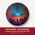 Rainbow Digital Tunnel round ceramic coaster set of 6 – pre-order / backorder, dispatching mid to late November 2026