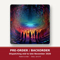 Rainbow Digital Tunnel square glass coaster set of 6 – pre-order / backorder, dispatching mid to late November 2026