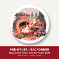 Father Christmas by the Fireside round ceramic coaster set of 6 – pre-order / backorder, dispatching mid to late November 2026