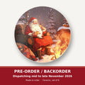 Father Christmas by the Winter Fire round ceramic coaster set of 6 – pre-order / backorder, dispatching mid to late November 2026