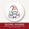 Sketch Snow Sprite in a Spotty Hat round ceramic coaster set of 6 – pre-order / backorder, dispatching mid to late November 2026