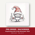 Sketch Snow Sprite in a Spotty Hat square glass coaster set of 6 – pre-order / backorder, dispatching mid to late November 2026