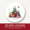 Little Bear with Christmas Presents round ceramic coaster set of 6 – pre-order / backorder, dispatching mid to late November 2026