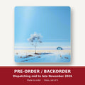 Lone Tree in a Snowy Field square glass coaster set of 6 – pre-order / backorder, dispatching mid to late November 2026