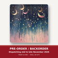 Hanging Moons & Stars square glass coaster set of 6 – pre-order / backorder, dispatching mid to late November 2026