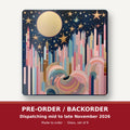 Starry Pastel Spires square glass coaster set of 6 – pre-order / backorder, dispatching mid to late November 2026