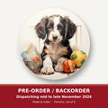 Springer Spaniel Puppy with Balls No.3 round ceramic coaster set of 6 – pre-order / backorder, dispatching mid to late November 2026