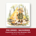 Duckling Camper square glass coaster set of 6 – pre-order / backorder, dispatching mid to late November 2026