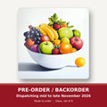 Fruit Bowl Still Life square glass coaster set of 6 – pre-order / backorder, dispatching mid to late November 2026