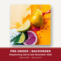Citrus Splash square glass coaster set of 6 – pre-order / backorder, dispatching mid to late November 2026