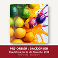 Lemons, Limes & Plums Splash square glass coaster set of 6 – pre-order / backorder, dispatching mid to late November 2026