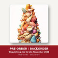 Seashell Tower square glass coaster set of 6 – pre-order / backorder, dispatching mid to late November 2026