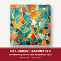 Broken Tile Mosaic square glass coaster set of 6 – pre-order / backorder, dispatching mid to late November 2026