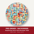 Pastel Basket Weave round ceramic coaster set of 6 – pre-order / backorder, dispatching mid to late November 2026