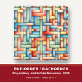 Pastel Basket Weave square glass coaster set of 6 – pre-order / backorder, dispatching mid to late November 2026