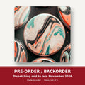 Marbled Discs on Black square glass coaster set of 6 – pre-order / backorder, dispatching mid to late November 2026