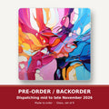 Colour Burst Fluid Art square glass coaster set of 6 – pre-order / backorder, dispatching mid to late November 2026
