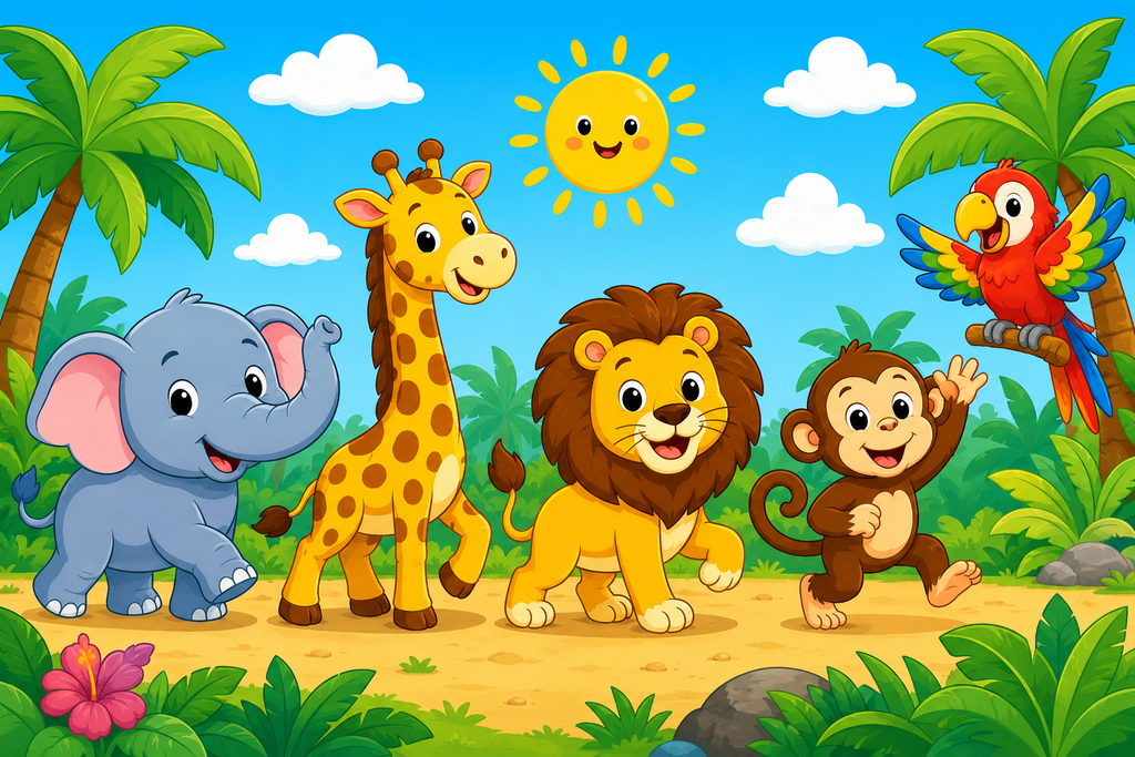 Safari Friends Children's Jigsaw –12 Pieces,  Ages 0–2 years - 250mm x 200mm