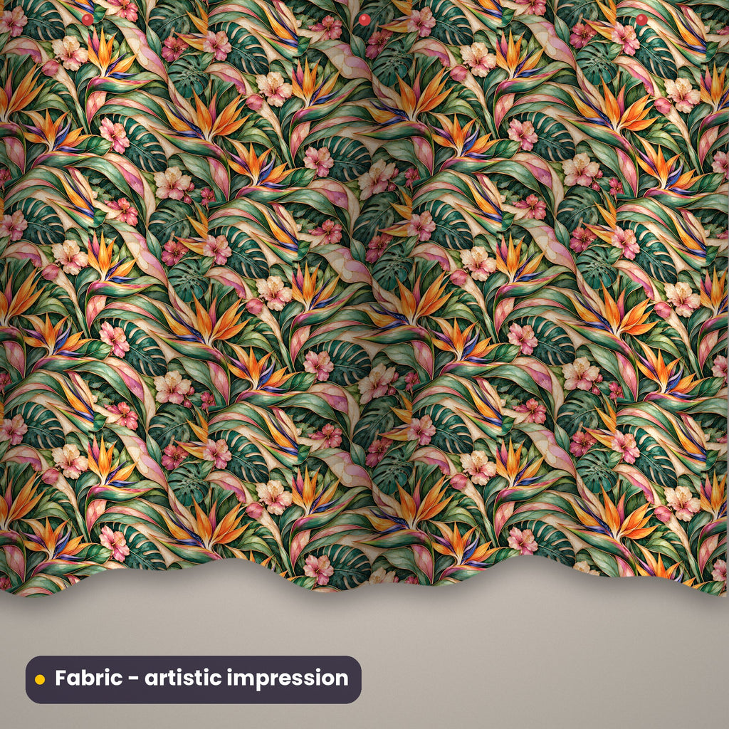 Artistic impression of seamless artwork from the Complete Adornment Library on a length of printed fabric