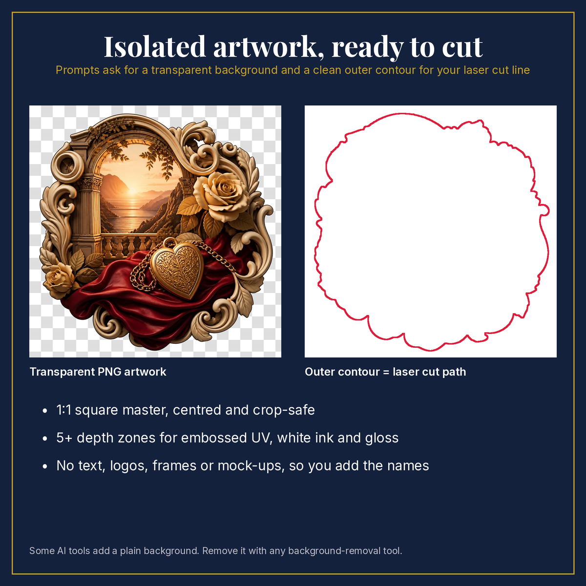 Transparent artwork and laser cut outline example