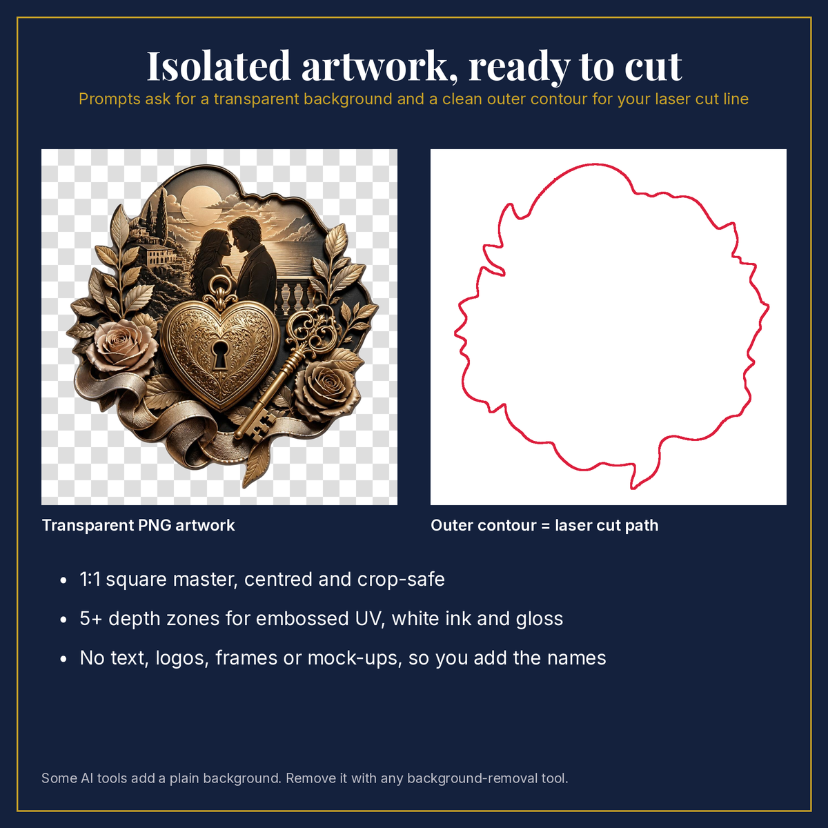 Transparent artwork and laser cut outline example