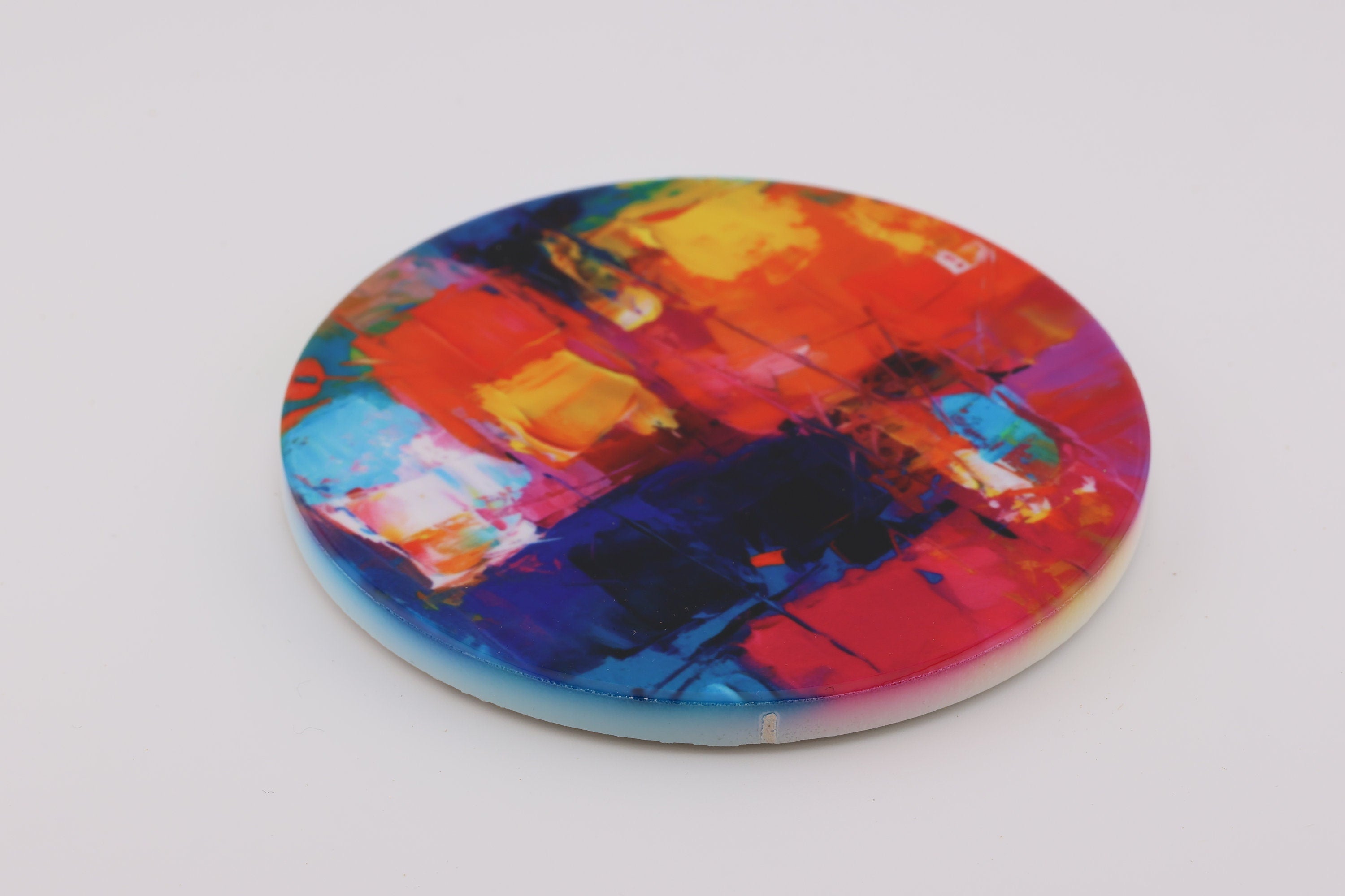 AI24002C Personalised Abstract Ceramic Coaster Set - Modern Art Home Decor - Unique Housewarming Gift - Custom Sublimation Printed Coaster