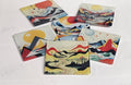 AI24004G Personalised Mountain Landscape Coaster Set - Handmade  Art Glass Coasters - Rustic Cabin Decor Gift - Unique Housewarming Gift