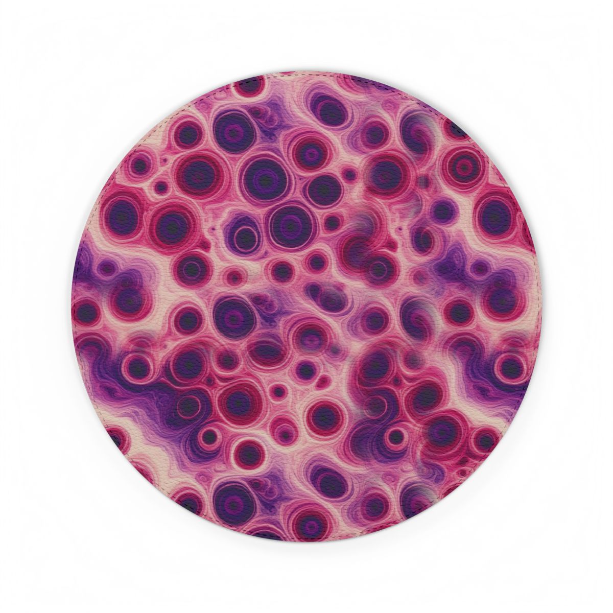 Berry Puddle Pour Vegan Leather Mouse Mat – 8.7 × 8.7 (Round)