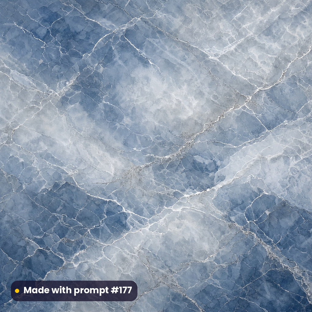 Dusky Blue Cloud Marble artwork for a square gift-box lid, made with prompt #177 from the Complete Modern Marble Tableware Prompt Bundle