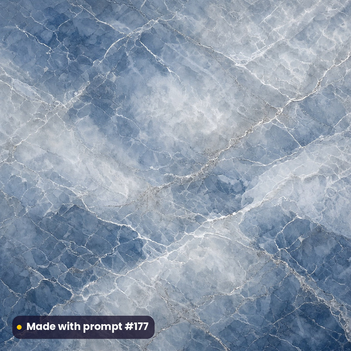 Dusky Blue Cloud Marble artwork for a square gift-box lid, made with prompt #177 from the Complete Modern Marble Tableware Prompt Bundle