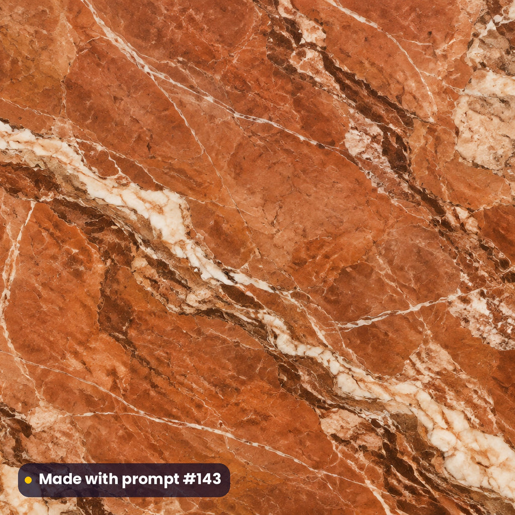 Terracotta Vein Marble artwork for a serving board, made with prompt #143 from the Complete Modern Marble Tableware Prompt Bundle