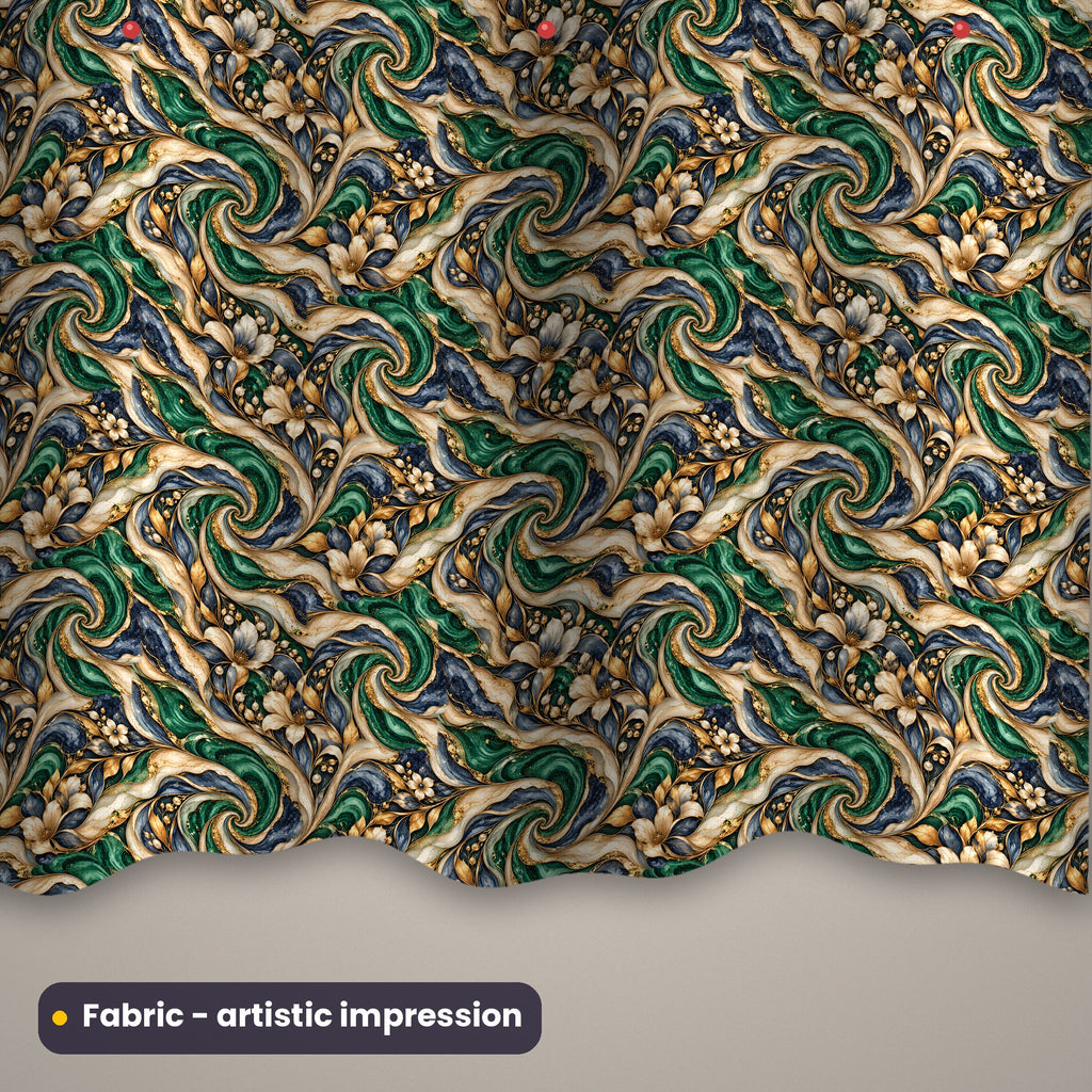 Artistic impression of seamless artwork printed on a length of printed fabric