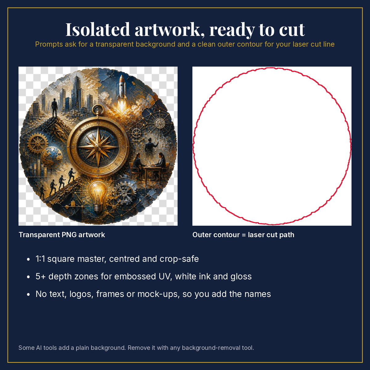 Transparent artwork and laser cut outline example