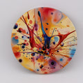 AI24016C Acrylic Oil Splash No5 - Multi coloured Round Ceramic Coasters- Set of 6, gift for all occasions, Designed and made in Britain